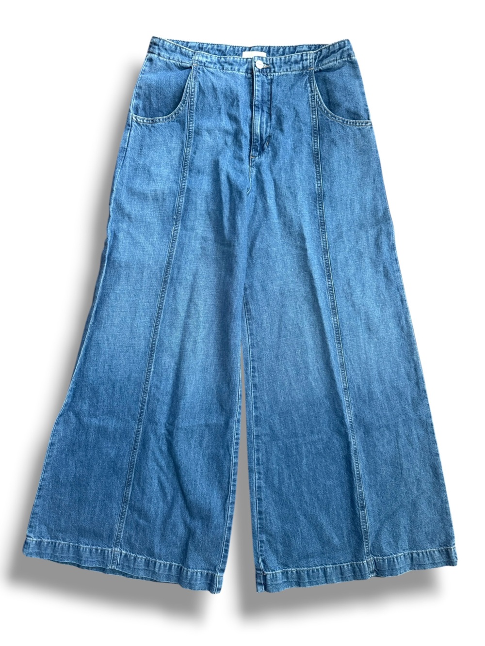 TWP Dancing In The Dark Wide-Leg Cotton Linen Jeans Vintage Wash Size 30 - Picture 7 of 16